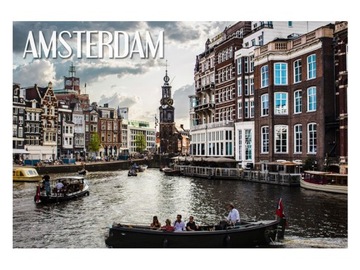 AMSTERDAM - Wodne uliczki - Magnes na lodówkę