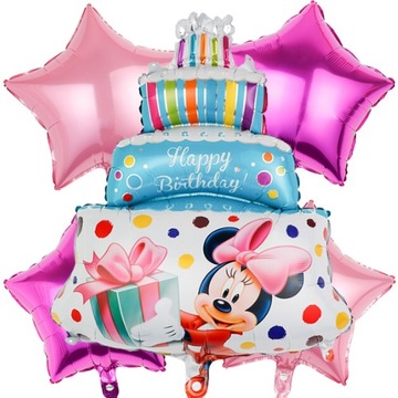 Balon Myszka MICKEY MINNIE urodziny zestaw 5szt.