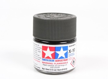 MODELARSKA FARBA AKRYLOWA SZARA METALICZNA TAMIYA 10ml X-10 GUN METAL (G)