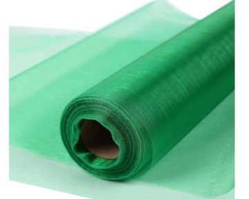 Organza Obszyta Szyfon Materiał 30cm x 30m Wstążka ZIELONA