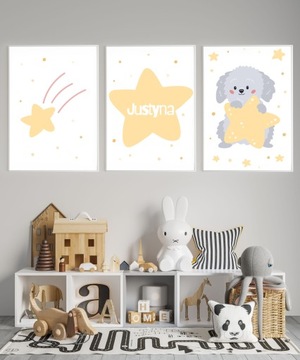 Звезда Набор из 3-х штук детских постеров А3 + ИМЯ