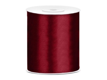 TASIEMKA WSTĄŻKA SATYNOWA BORDO 100mm/25m
