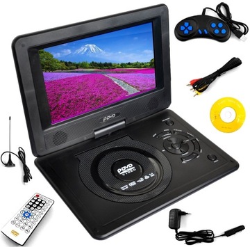 DVD CD MP3-ПЛЕЕР 9-ДЮЙМОВЫЙ ЭКРАН USB SD ПОРТАТИВНАЯ ТВ-КОНСОЛЬ ИГРОВОЙ AV-ВХОД