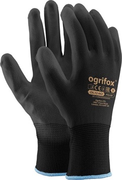 Rękawice robocze Czarne poliuretanowe OX-POLIUR Rozmiar: 9 - L- 10 szt.