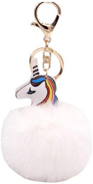 Brelok unicorn do kluczy torebki jednorożec pompon