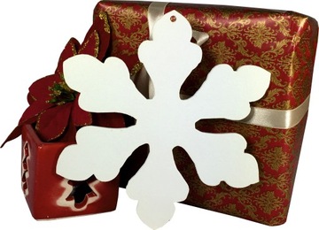 BOMBKA ZAWIESZKA ŚNIEŻYNKA ŚWIĘTA DREWNIANA 30CM