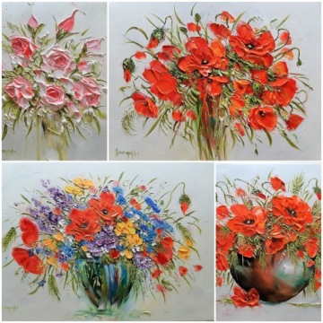 ИОАННА ДОМАГАЛЬСКАЯ КАРТИНА УГЛОВЫЕ ЦВЕТЫ 25X30
