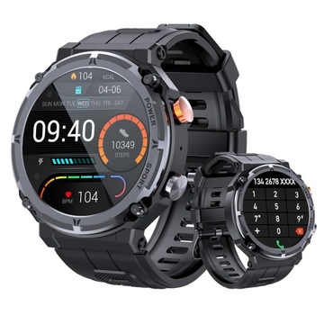SMARTWATCH WODOODPORNY ZEGAREK MĘSKI WOJSKOWY TAKTYCZNY FITNESS C21PRO