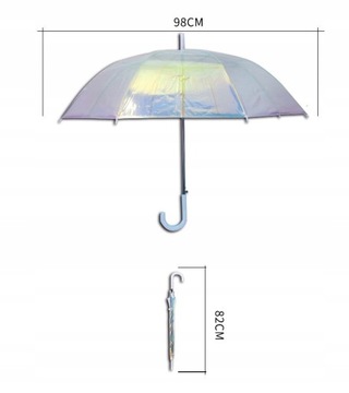 Автоматический прозрачный голографический мерцающий зонт.