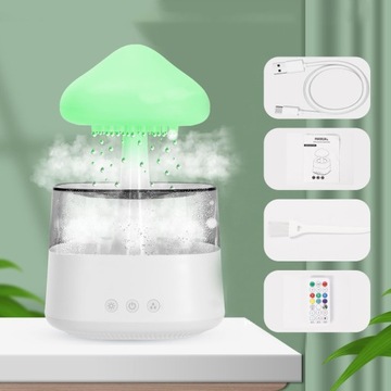 УВЛАЖНИТЕЛЬ ВОЗДУХА ДИФФУЗОР 7 LED ОБЛАКО ДОЖДЕВЫЕ КАПЛИ 450мл USB
