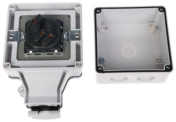 SOLIDNE GNIAZDKO 230V ZEWNĘTRZNE HERMETYCZNE IP66 WODOSZCZELNE