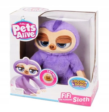 Zuru Pets Alive Interaktywny tańczący leniwiec Fifi 3+ Fioletowy