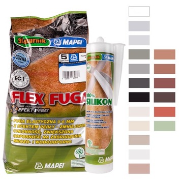 Набор MAPEI FLEX GROUT 5кг + силикон ГЛАЗУРНИК 280мл - цвет 112 титан