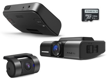 Rejestrator FINEVu GX1000 CLOUD karta 128GB dwie kamery QHD WiFi