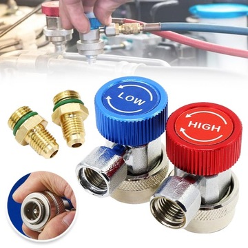 ADAPTER SZYBKOZŁĄCZKA KLIMATYZACJI R134A 1/4 DO NABIJANIA KLIMY LP/HP