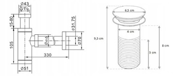 Батарея Wannowa/Washbasin и сифон розового золота