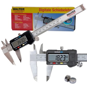 Suwmiarka elektroniczna , wyświetlacz LCD Walter 150 mm solidna niemiecka
