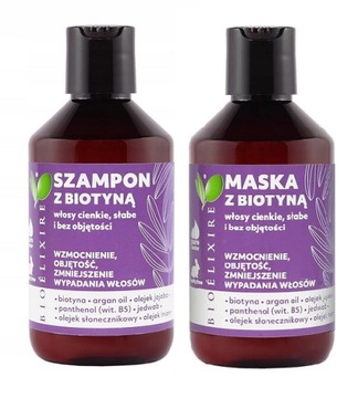 BIOELIXIRE SZAMPON I MASKA Z BIOTYNĄ 300+300ML