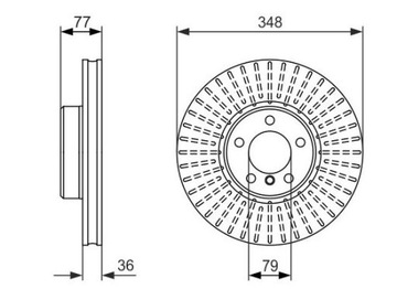 Tarcza hamulcowa BOSCH BMW E60 E61 PRZÓD 348MM