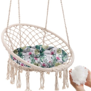 OKRĄGŁA PODUSZKA NA HUŚTAWKĘ FOTEL WISZĄCY 65 CM