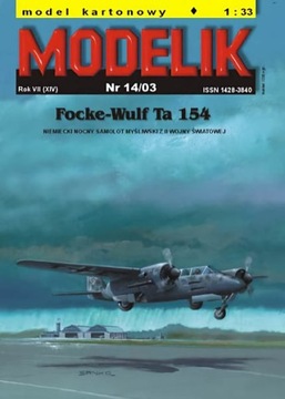 Modelik 14/03 Samolot myśliwski Focke-Wulf Ta-154