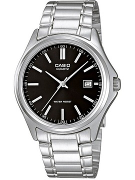 ZEGAREK MĘSKI CASIO MTP-1183A 1A Srebrny bransoleta Czarna tarcza + BOX