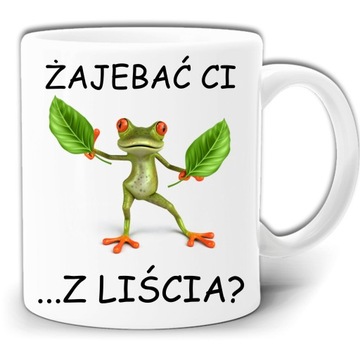 ŻAJEBAĆ CI Z LIŚCIA ŻABA KUBEK + PUDEŁKO GW566
