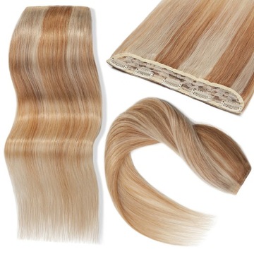 Цельные натуральные волосы для наращивания волос CLIP IN 60 см, темно-коричневые