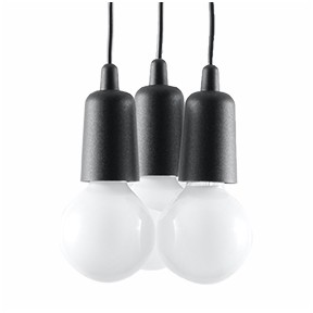 Lampa wisząca DIEGO pająk czarna nowoczesna 3P