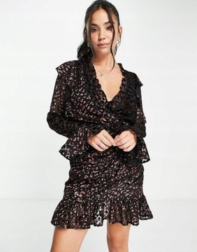 Asos Design XXH bty SUKIENKA ANIMAL PRINT XXS