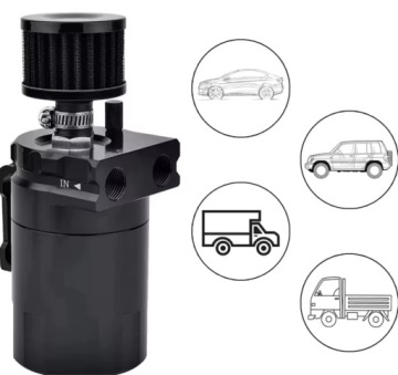OIL CATCH TANK BLACK — масляный сепаратор, комплект с фильтром, патрубки 10 и 15 мм, 3Ccc