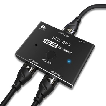 Przełącznik kompatybilny z HDMI 2 w 1 wyjście USB