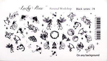 AKAR NAKLEJKI NA PAZNOKCIE LUCKY ROSE BLACK-74