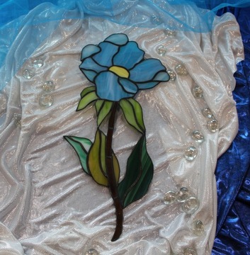Kwiat Witraż Tiffany Jasnoniebieski