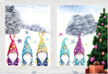 МНОГОРАЗОВЫЕ наклейки «Рождественские гномы» с гномами