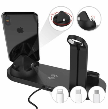 Док-станция Qi для Apple Watch AirPods iPhone