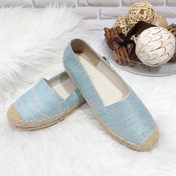 KLASYCZNE PROSTE ESPADRYLE DAMSKIE - mięta r 39