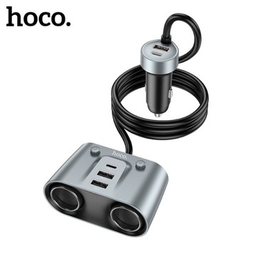 Разветвитель гнезда прикуривателя 2USB Type C USB-C Type-C 147 Вт QC3.0