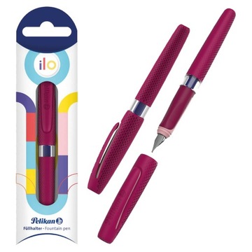 PIÓRO WIECZNE ILO M L+R Z NABOJEM PELIKAN CZERWONE