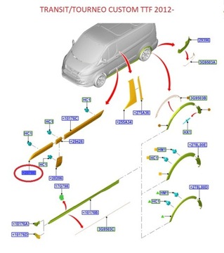 НАКЛАДКА ПЕРЕДНЕЙ ПРАВОЙ ДВЕРИ CUSTOM 12-18 _ 2210768 _ BK21-V20780-AF5CND