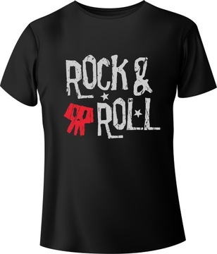 T-shirt "ROCK & ROLL" Czarny XXL