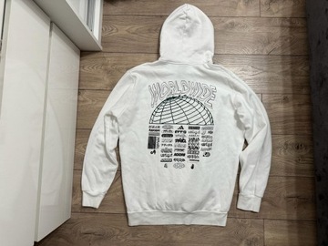 ADIDAS WORLDWIDE BLUZA KANGURKA HOODIE BIG LOGO BIAŁA XL