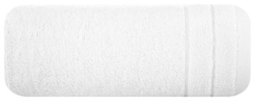 MIĘKKI I CHŁONNY RĘCZNIK Z WELUROWĄ BORDIURĄ DAMLA 50X90 CM BIAŁY