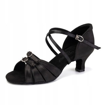 РЕГУЛИРУЕМЫЕ ТАНЦЕВАЛЬНЫЕ ТУФЛИ, ЧЕРНЫЕ, 7,5 см