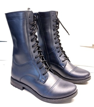 K-727 SZNUROWANE SZTYBLETY, OFICERKI, GLANY SKÓRA NATURALNA roz. 41