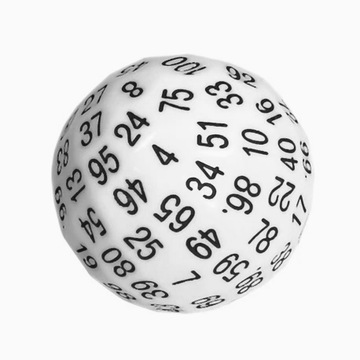 KOSTKA RPG KOŚĆ STUŚCIENNA K100 BIAŁA