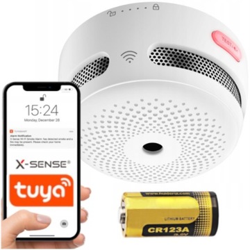 BEZPRZEWODOWY CZUJNIK DETEKTOR DYMU WiFi APLIKACJA