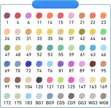 АЛКОГОЛЬНЫЕ МАРКЕРЫ 60 ШТ. Маркеры Маркеры Двусторонние маркеры Pro + СУМКА