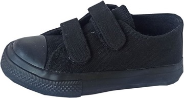 Krótkie trampki na rzepy r28 17,5 all black P8-104