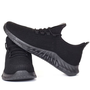 Buty Męskie Adidasy Sportowe Lekkie CZARNE